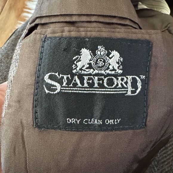 Vintage Wool Tweed Herringbone Blazer Men’s 41L Brown Blue Jacket USA Sport Coat - Picture 11 of 12